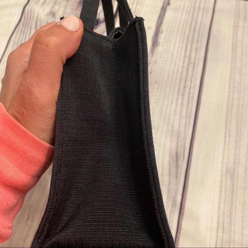 Petite Blk Structured, Textured Handbag - image 3